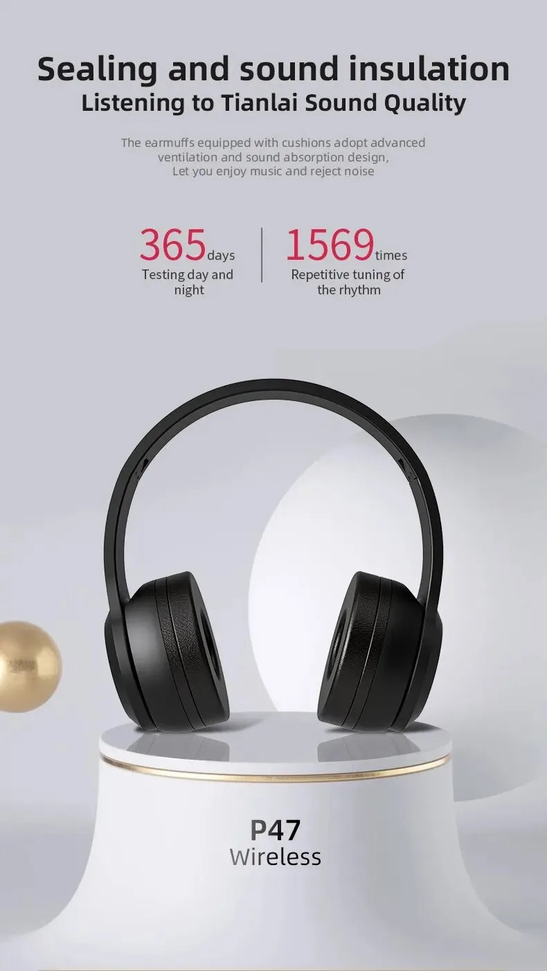 Wireless Headphones ,Headphone Earphone P47 headset Bluetooth